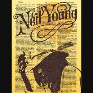 Neil Young Rock Blues Folk Music Art Print Concert